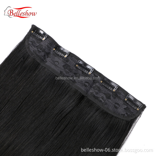 Hot sell  brand straight hair cheap  Factory Wholesale Customized 5 clips Thick Ends clip in hair extensions